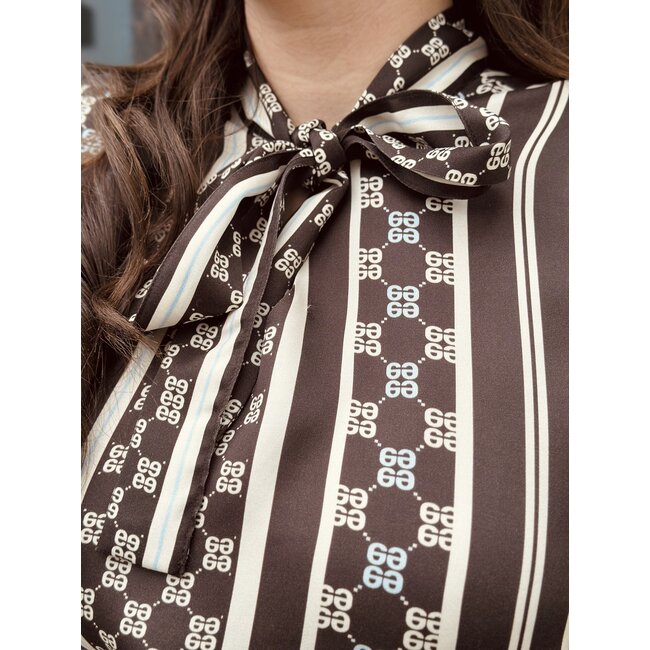 Elvira Elvira Lucia blouse brown/crème stripes