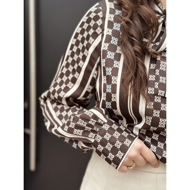 Elvira Elvira Lucia blouse brown/crème stripes