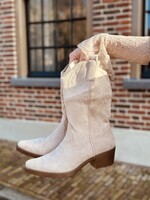 Madelijne cowboyboots suède beige
