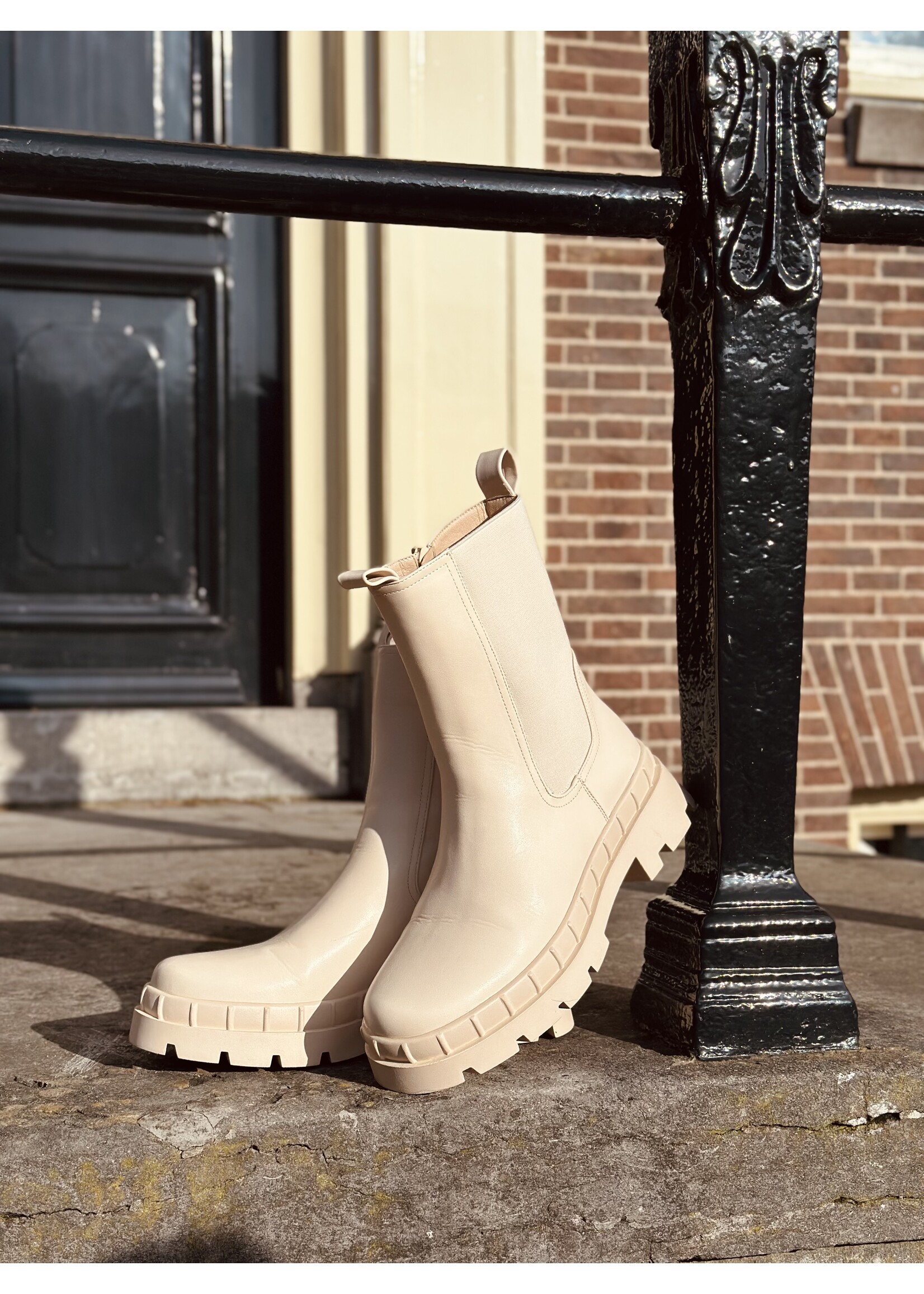 Naomi boots leather look beige