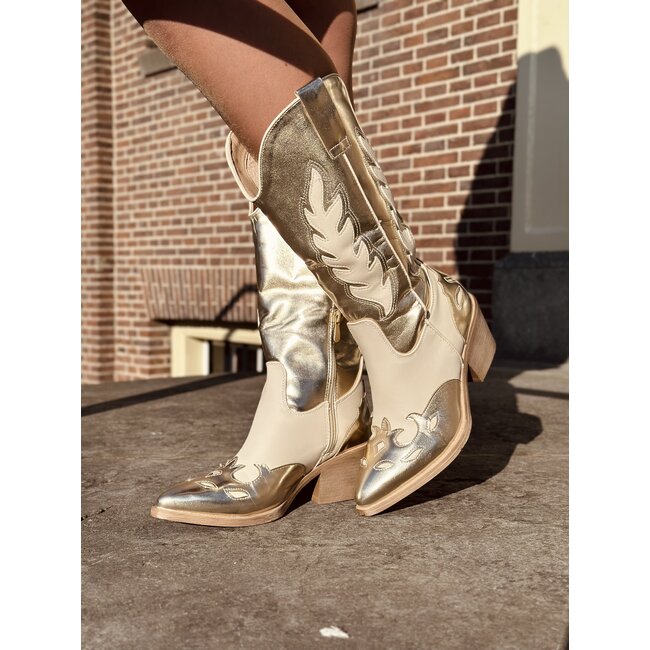 Mirella cowboy boots gold/beige