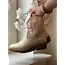 Lusia cowboyboots beige/gold
