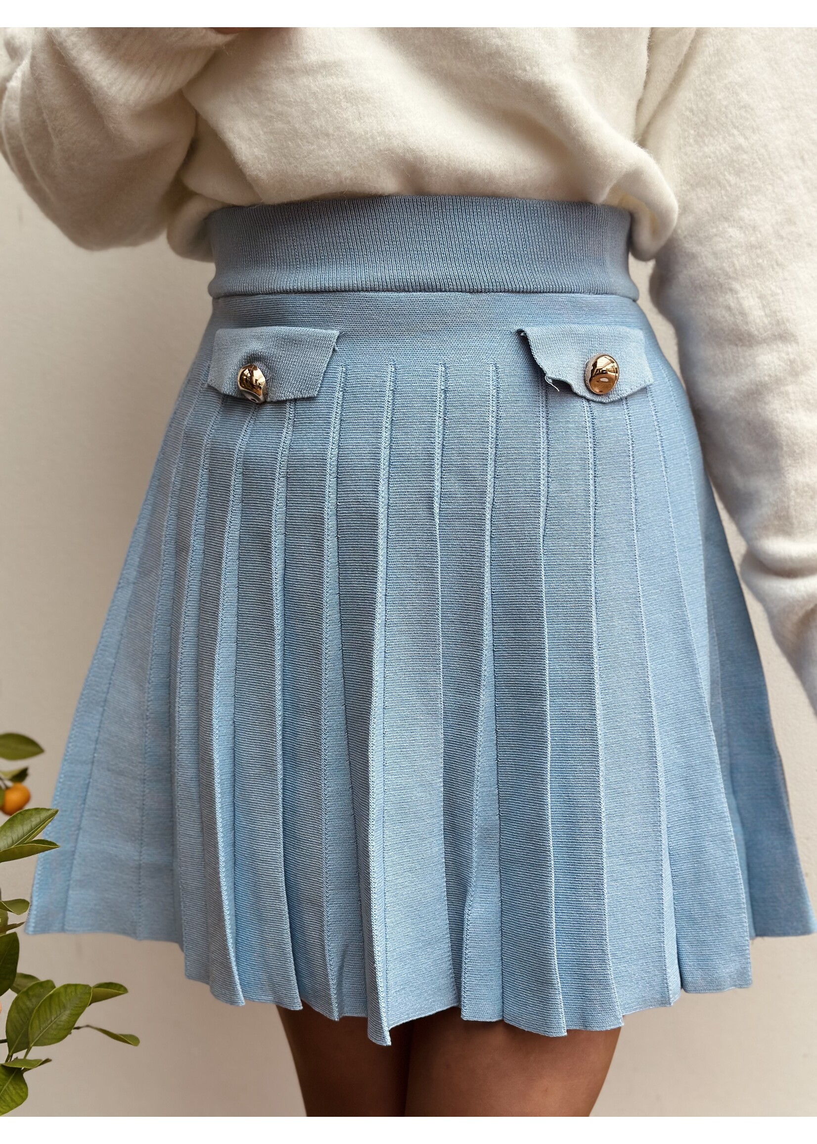 Jenette skirt plissé light blue