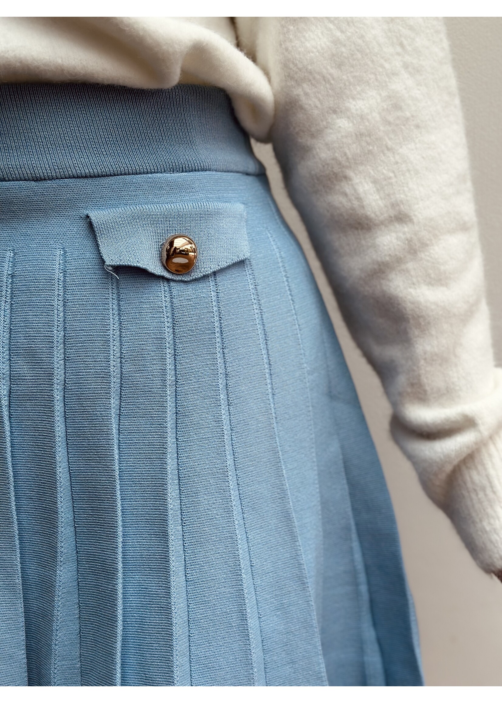 Jenette skirt plissé light blue