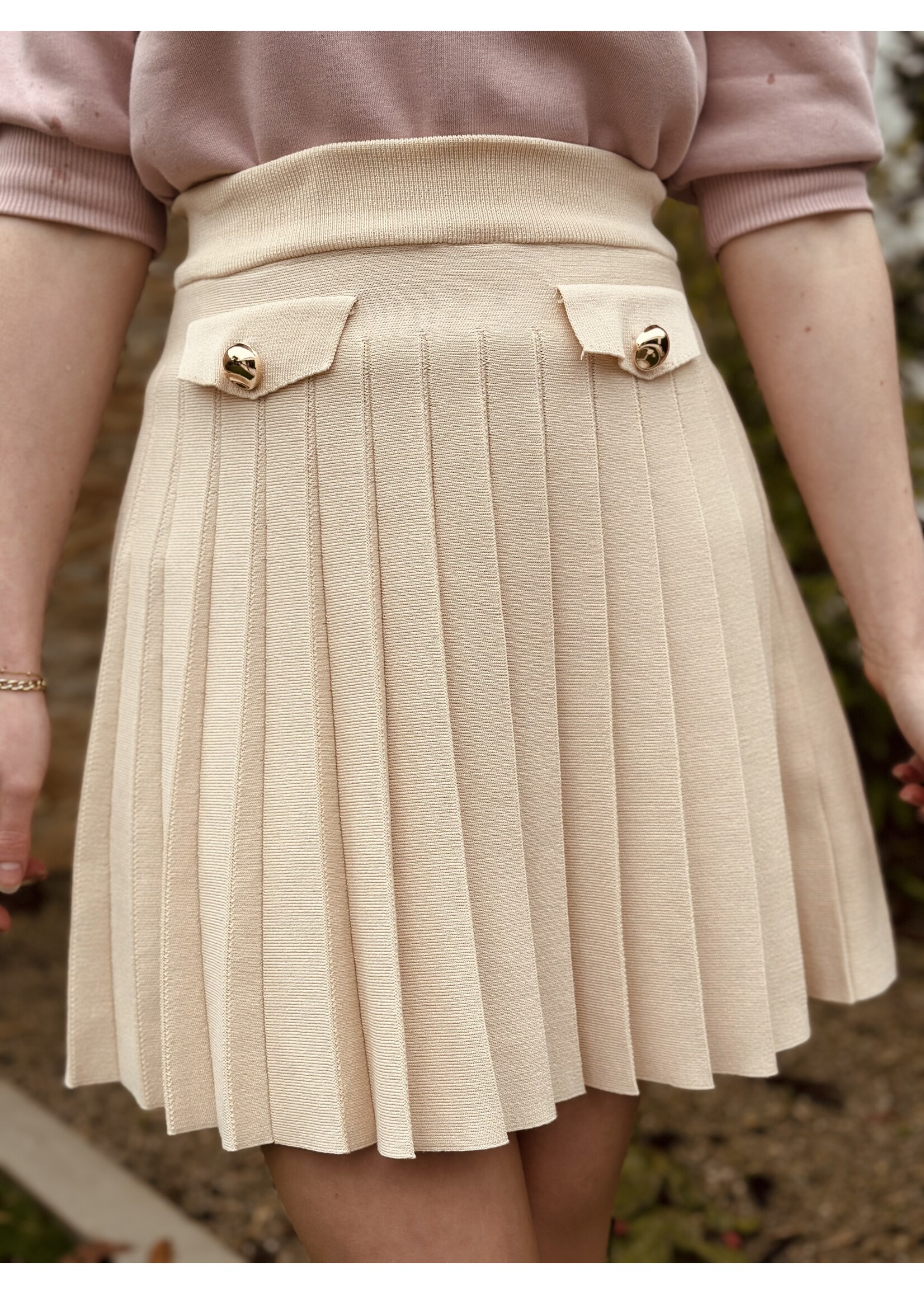 Jenette skirt plissé beige