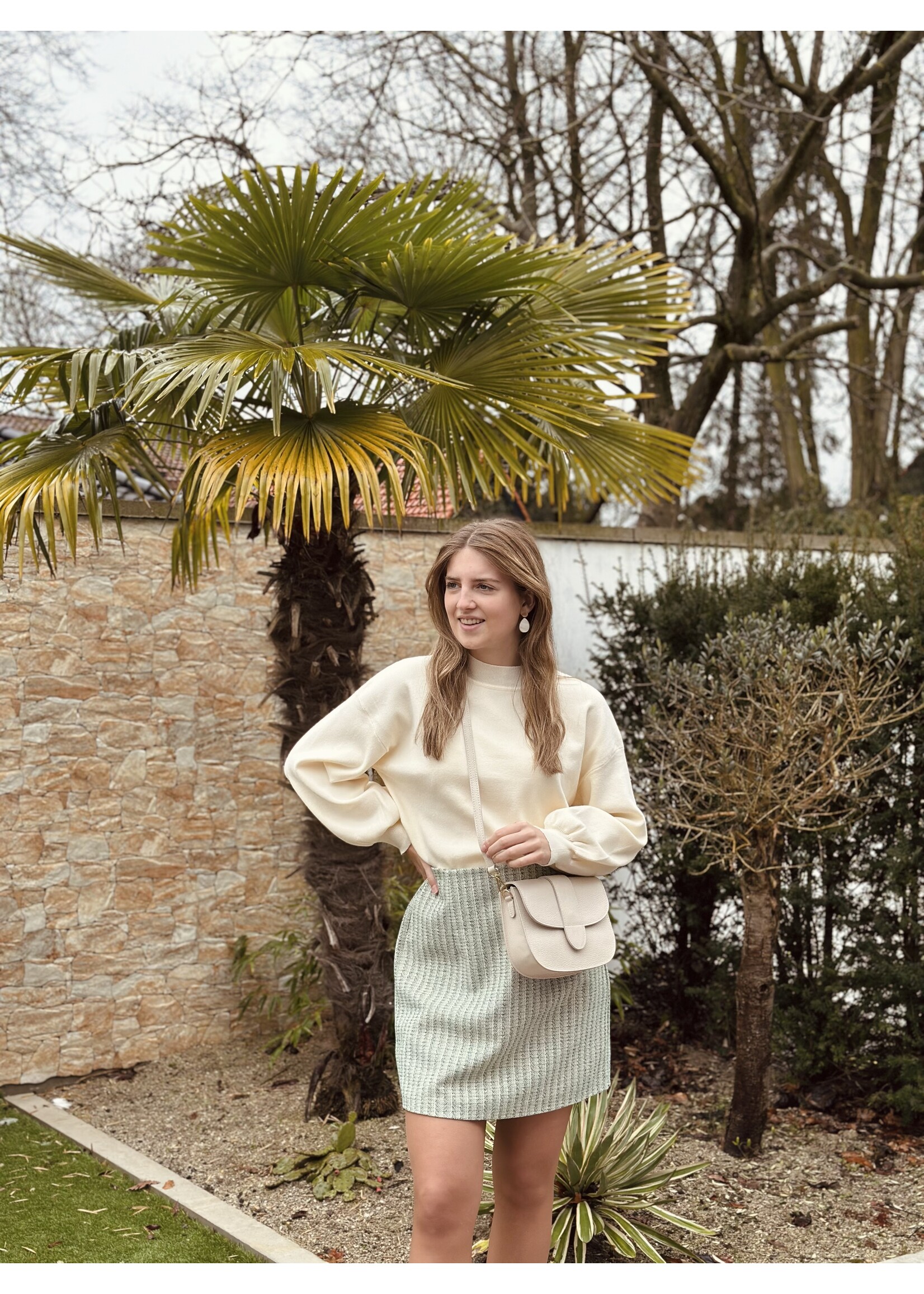 Gijsje skirt green print