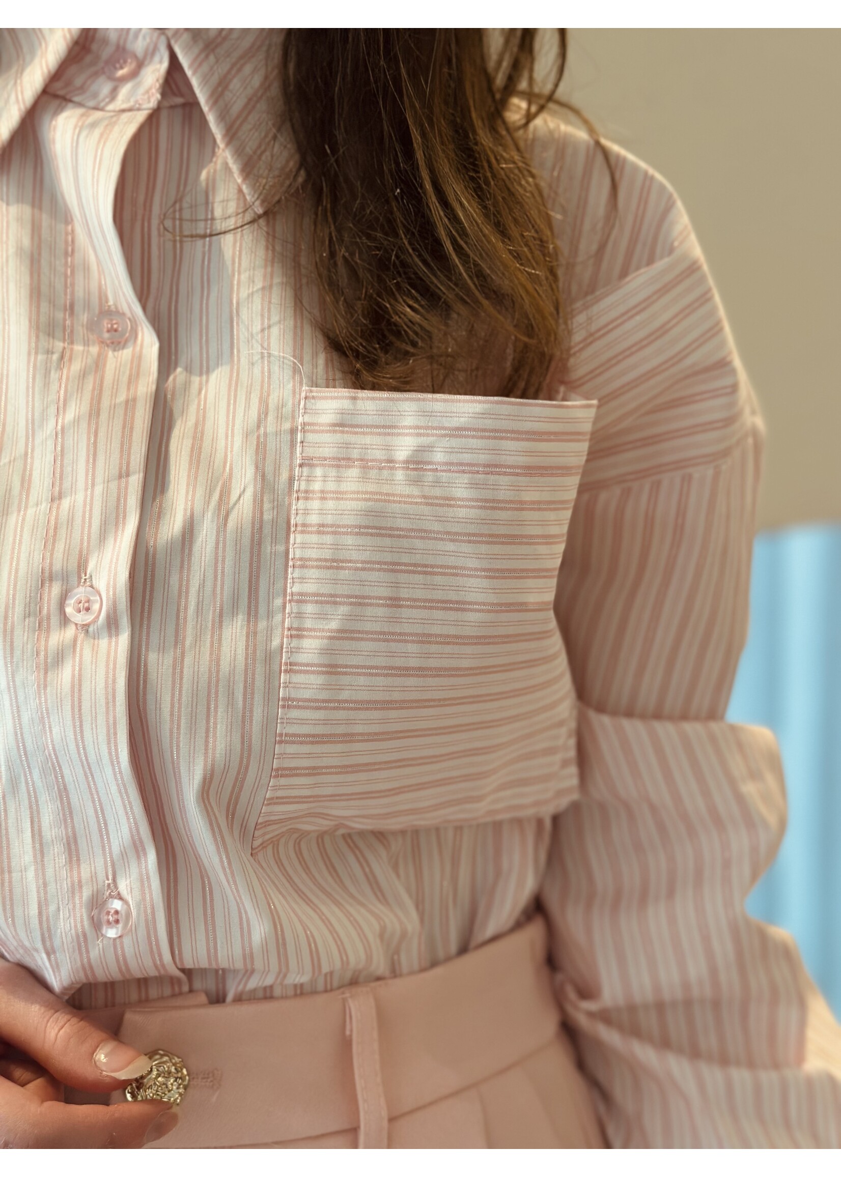 Josephine blouse pink stripes One Size