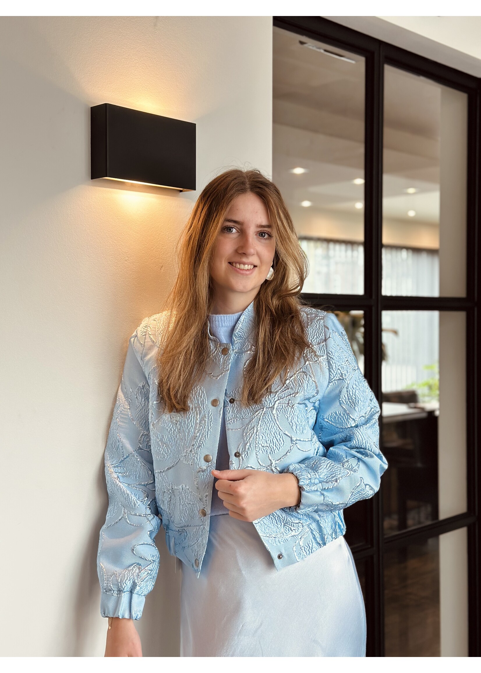 Elvira Elvira Lauren bomber jacket light blue