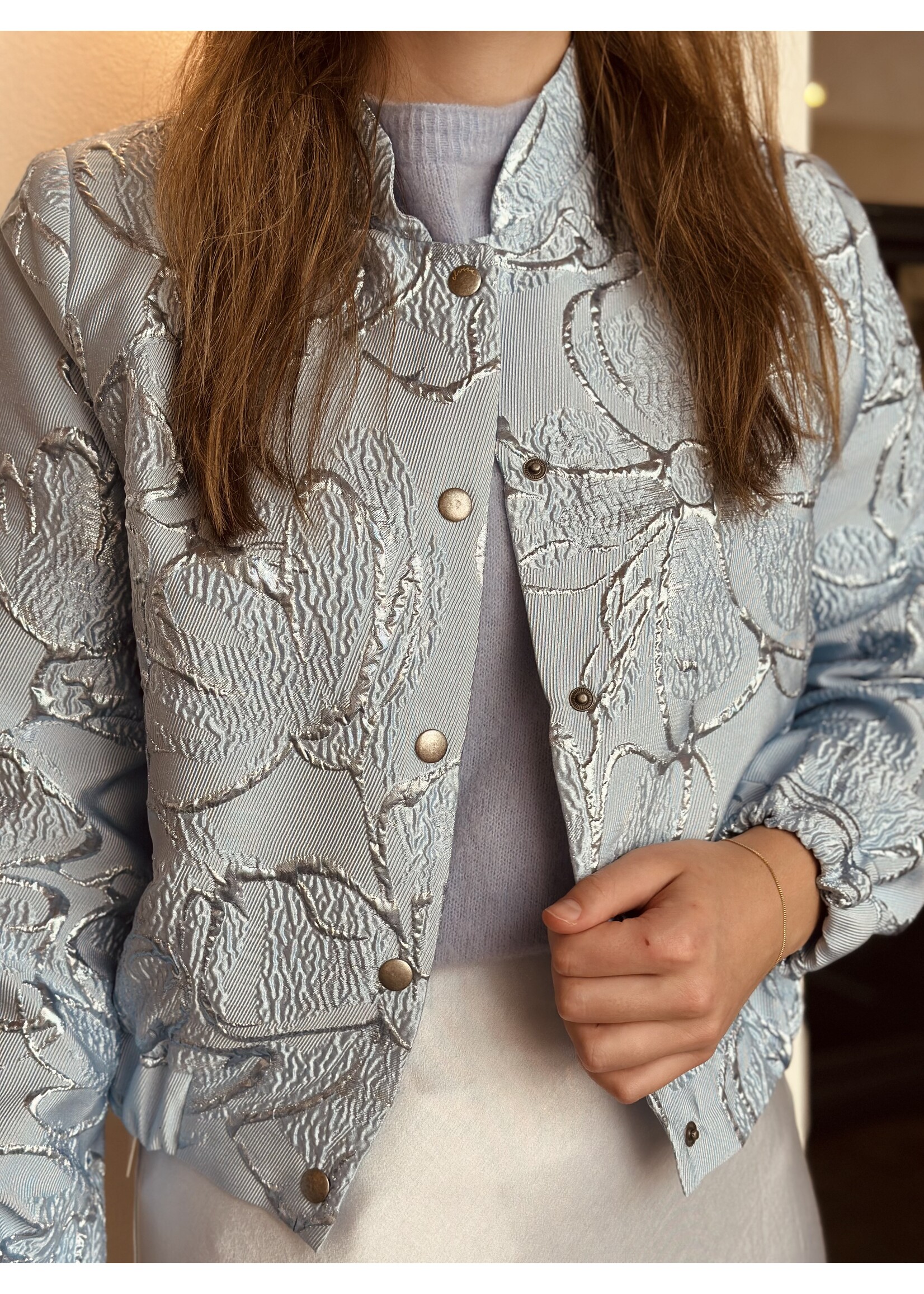 Elvira Elvira Lauren bomber jacket light blue