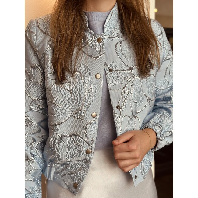 Elvira Elvira Lauren bomber jacket light blue