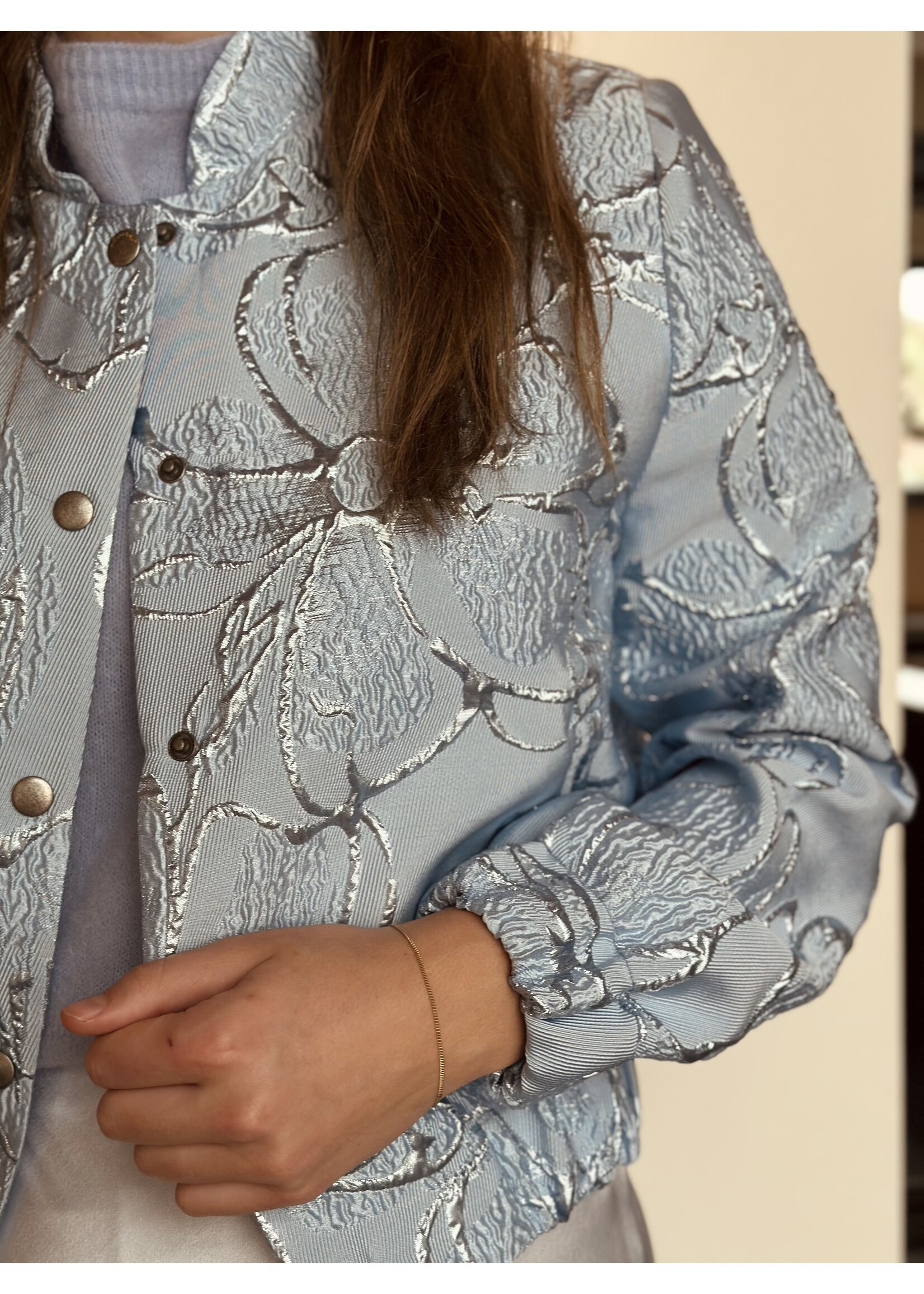 Elvira Elvira Lauren bomber jacket light blue