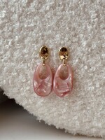 Oorbellen goudkleurig zalmkleurig 8221