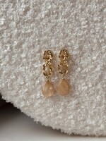 Oorbellen goudkleurig beige 5722