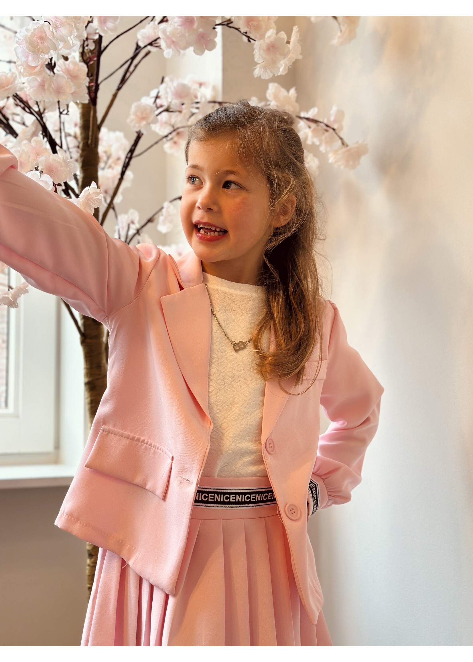 Saar set skirt + blazer pink