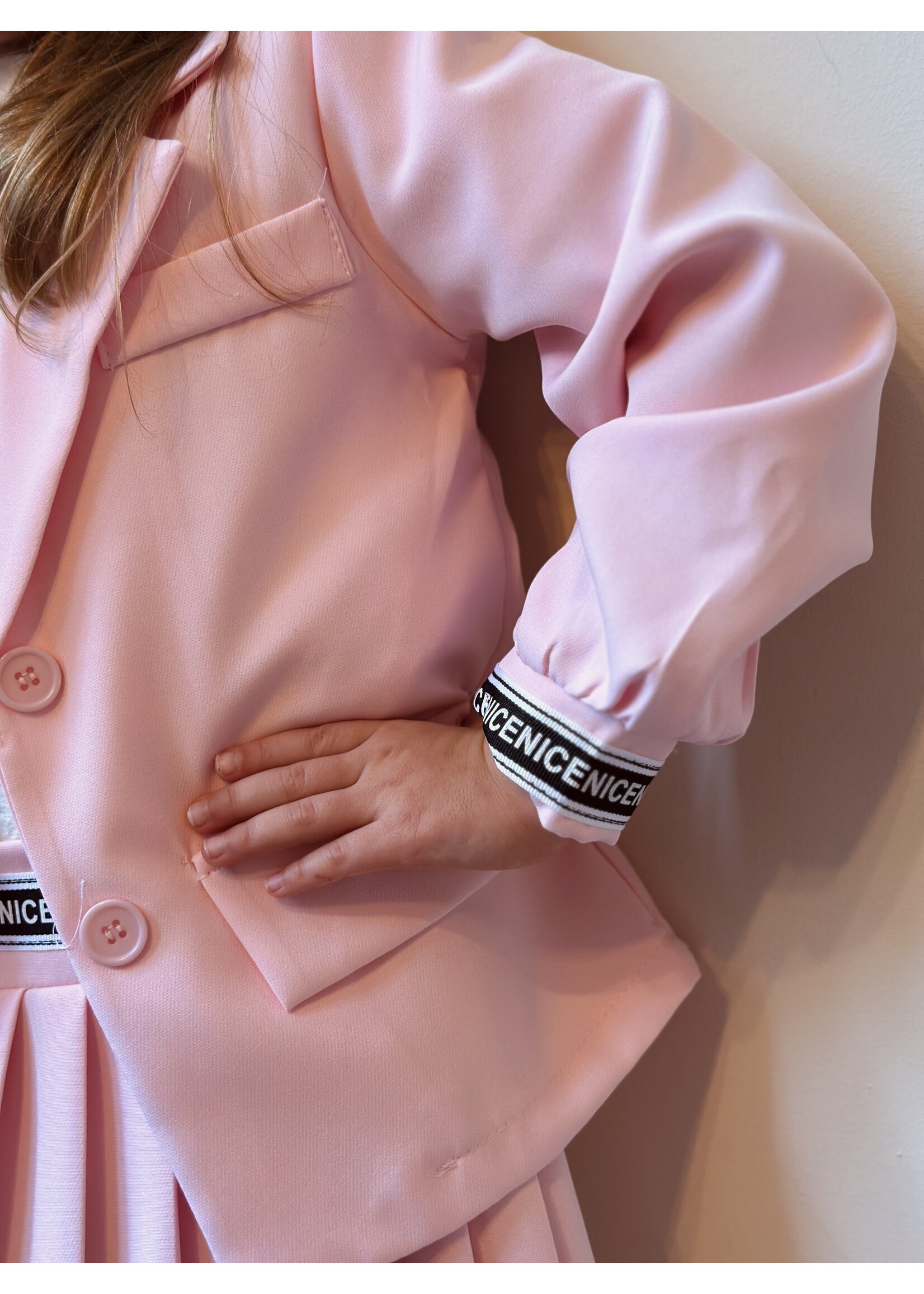 Saar set skirt + blazer pink