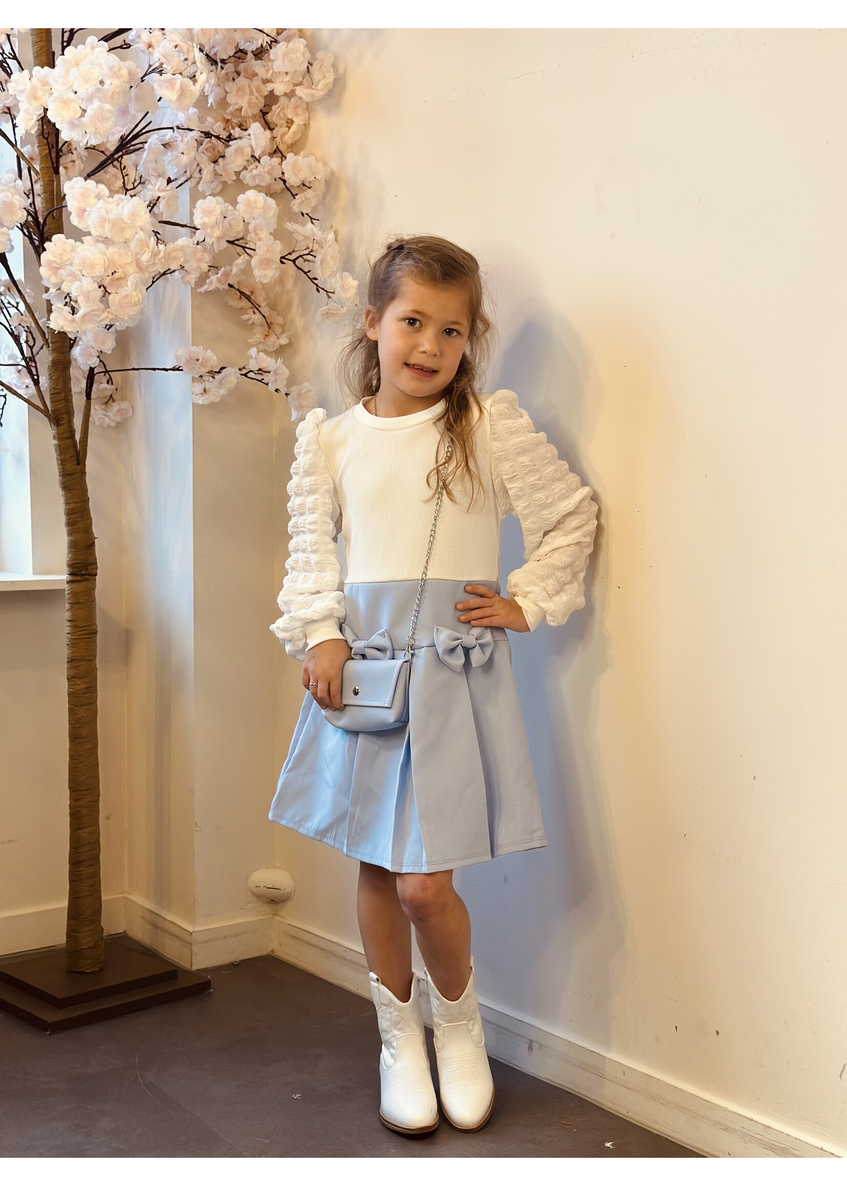 Marijne dress offwhite/light blue