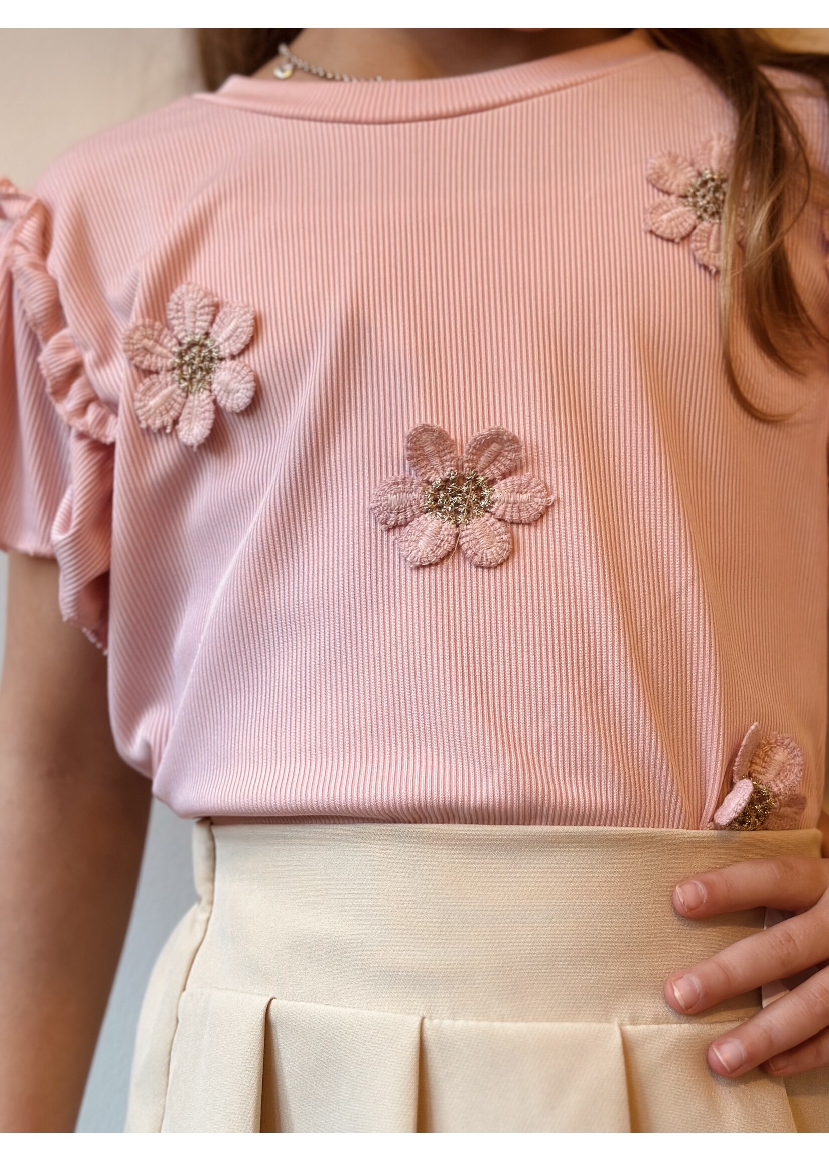 Dianne top light pink flowers