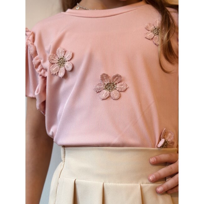 Dianne top light pink flowers