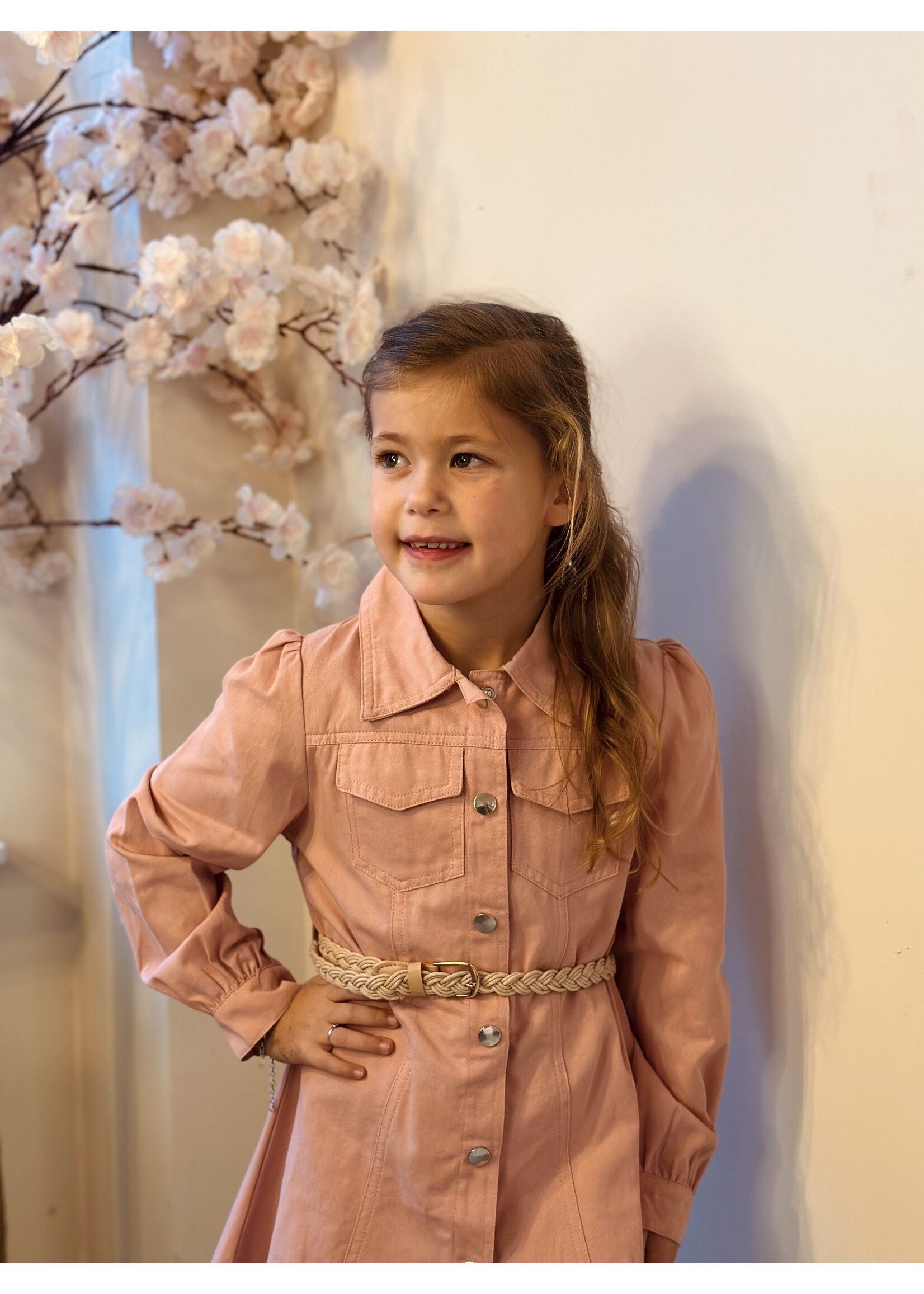 Leonieka denim dress pink