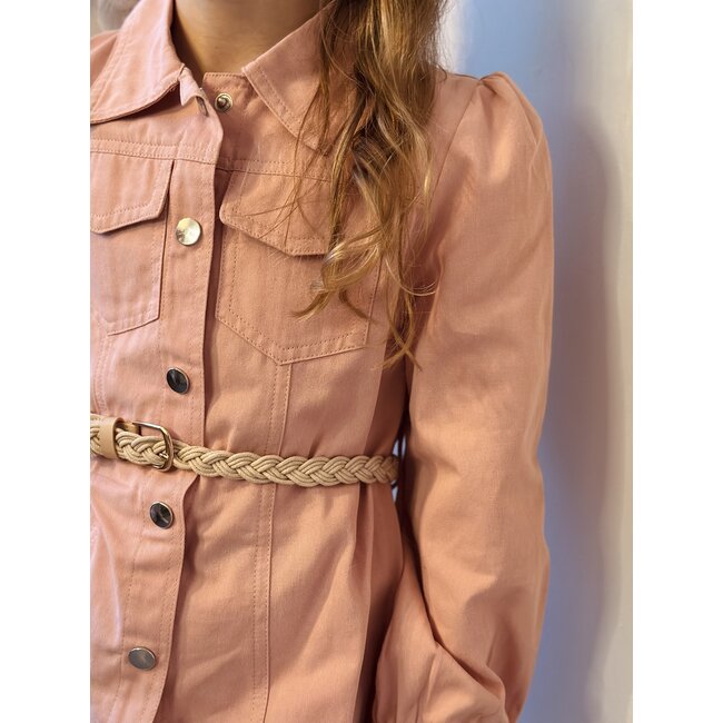 Leonieka denim dress pink