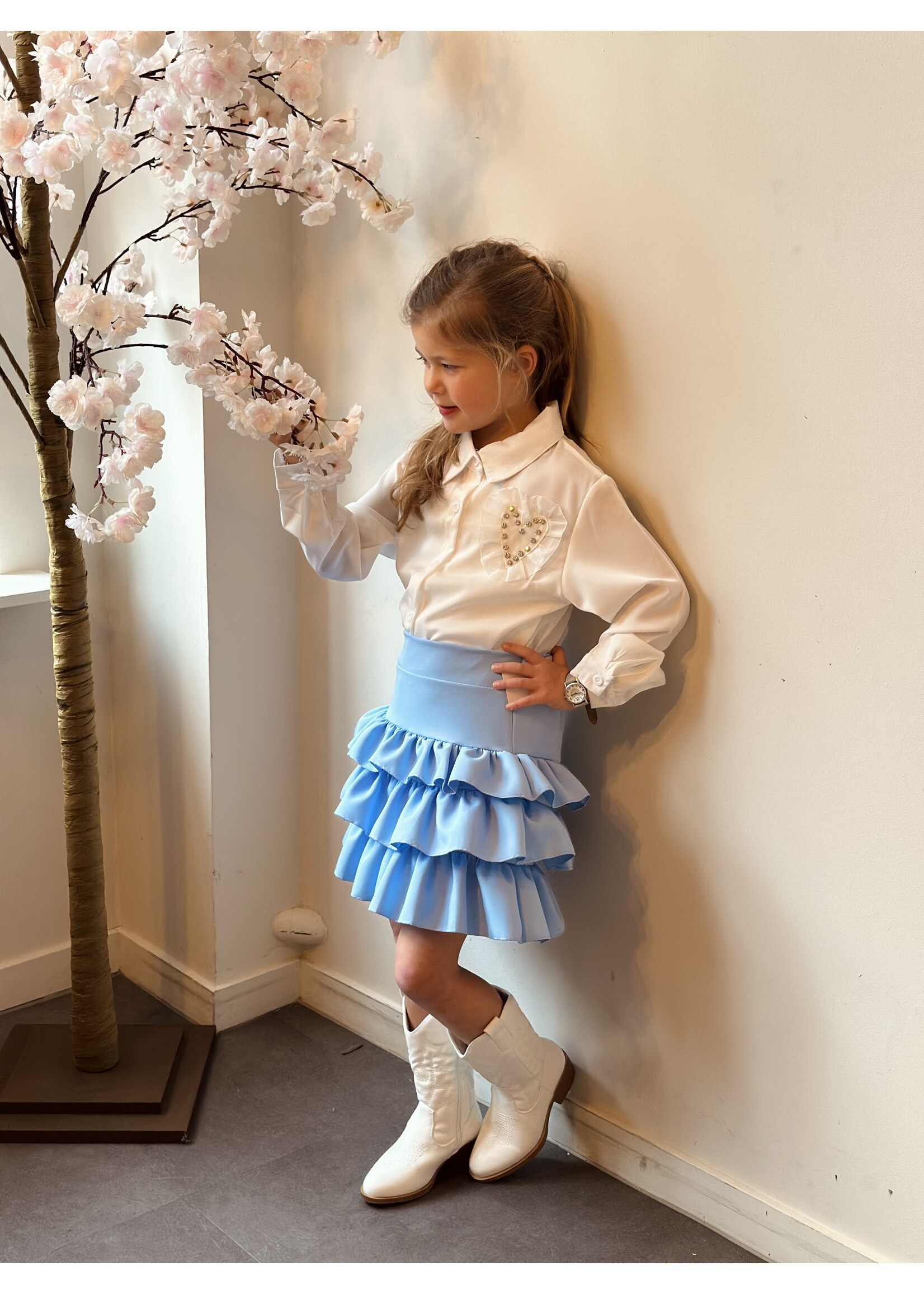 Melanie layered skirt blue