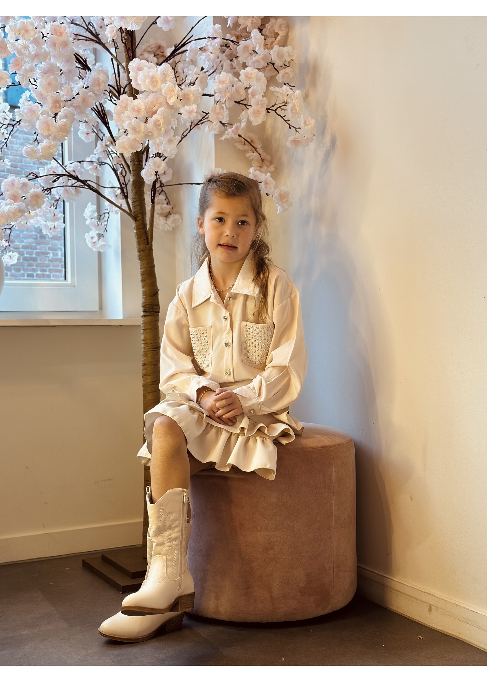 Melanie layered skirt beige