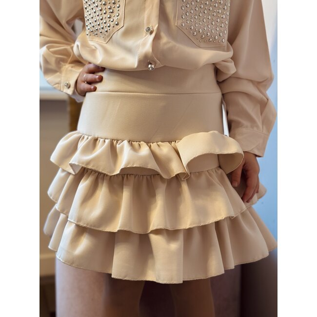 Melanie layered skirt beige