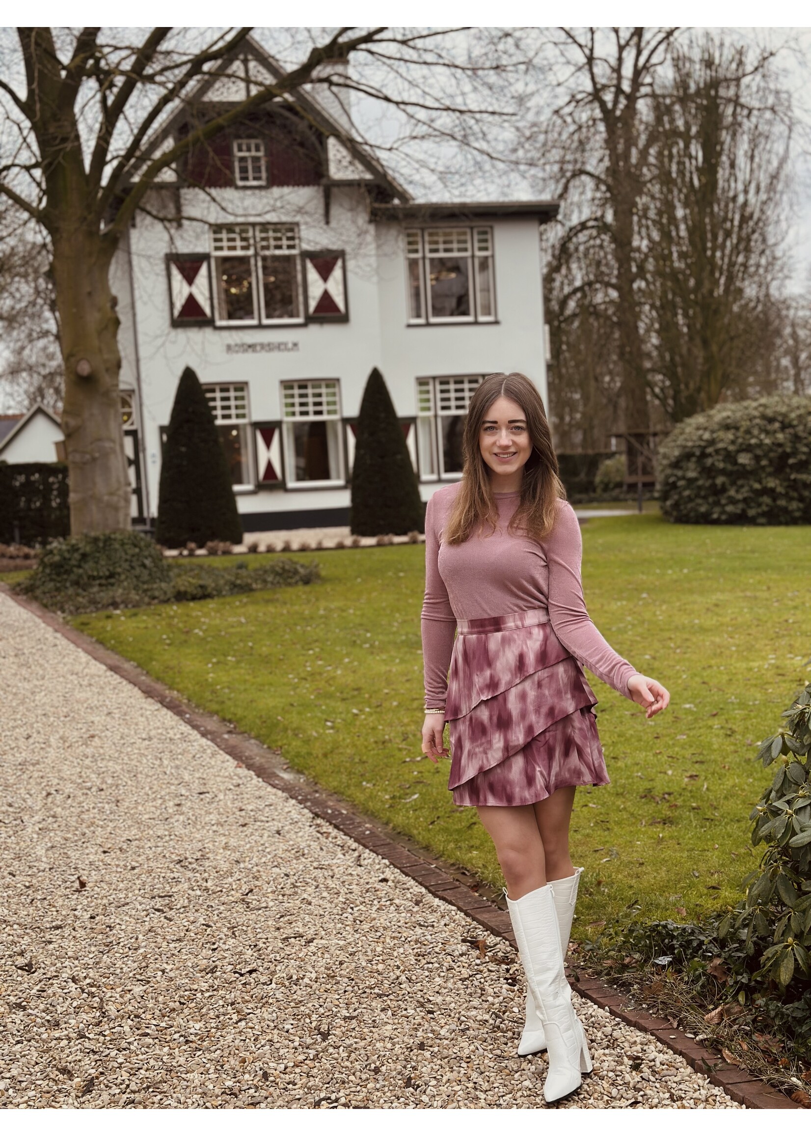 Lofty Manner Lofty Manner Ayra skirt pink print