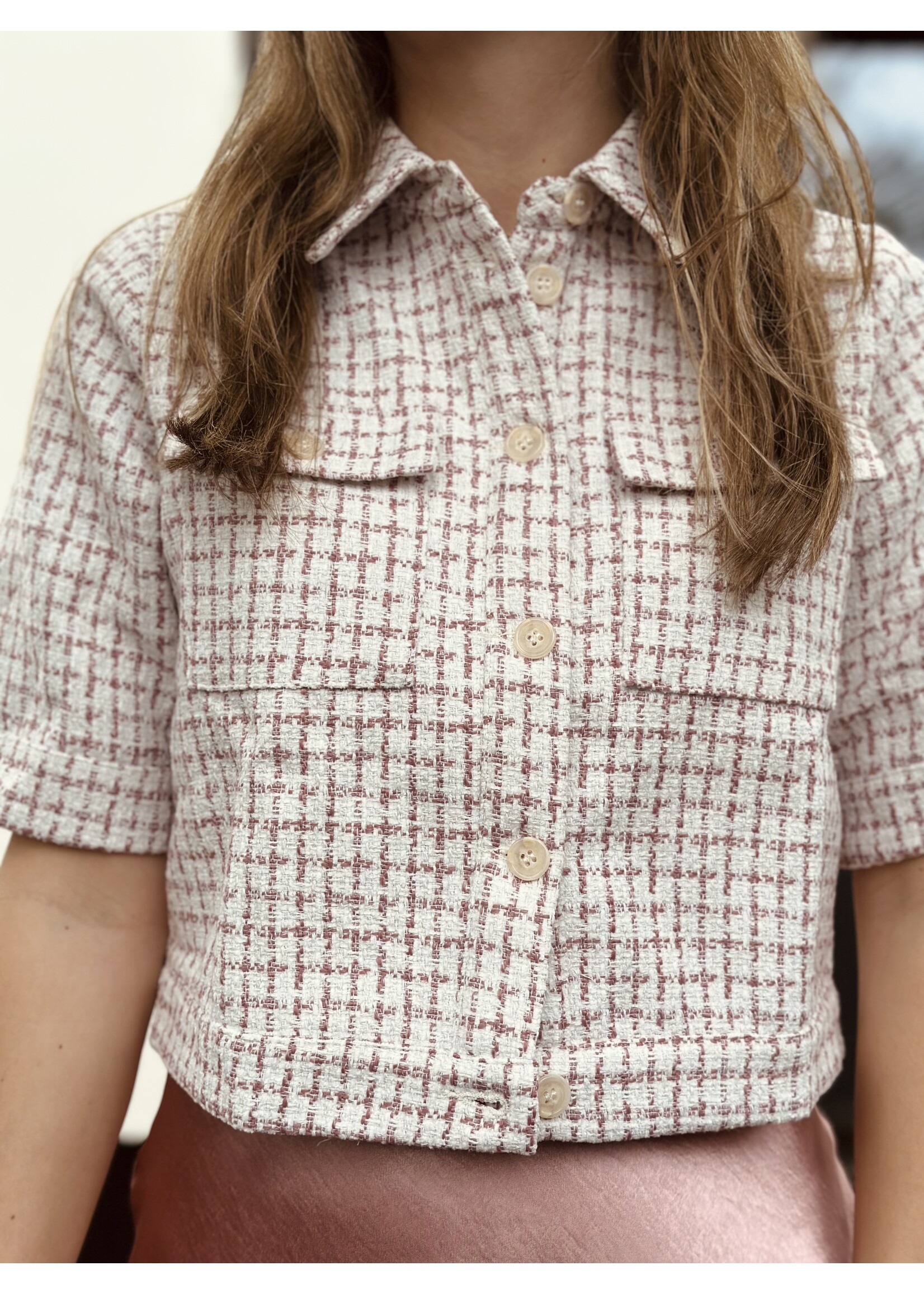 Lofty Manner Lofty Manner Ines jacket pink/offwhite print