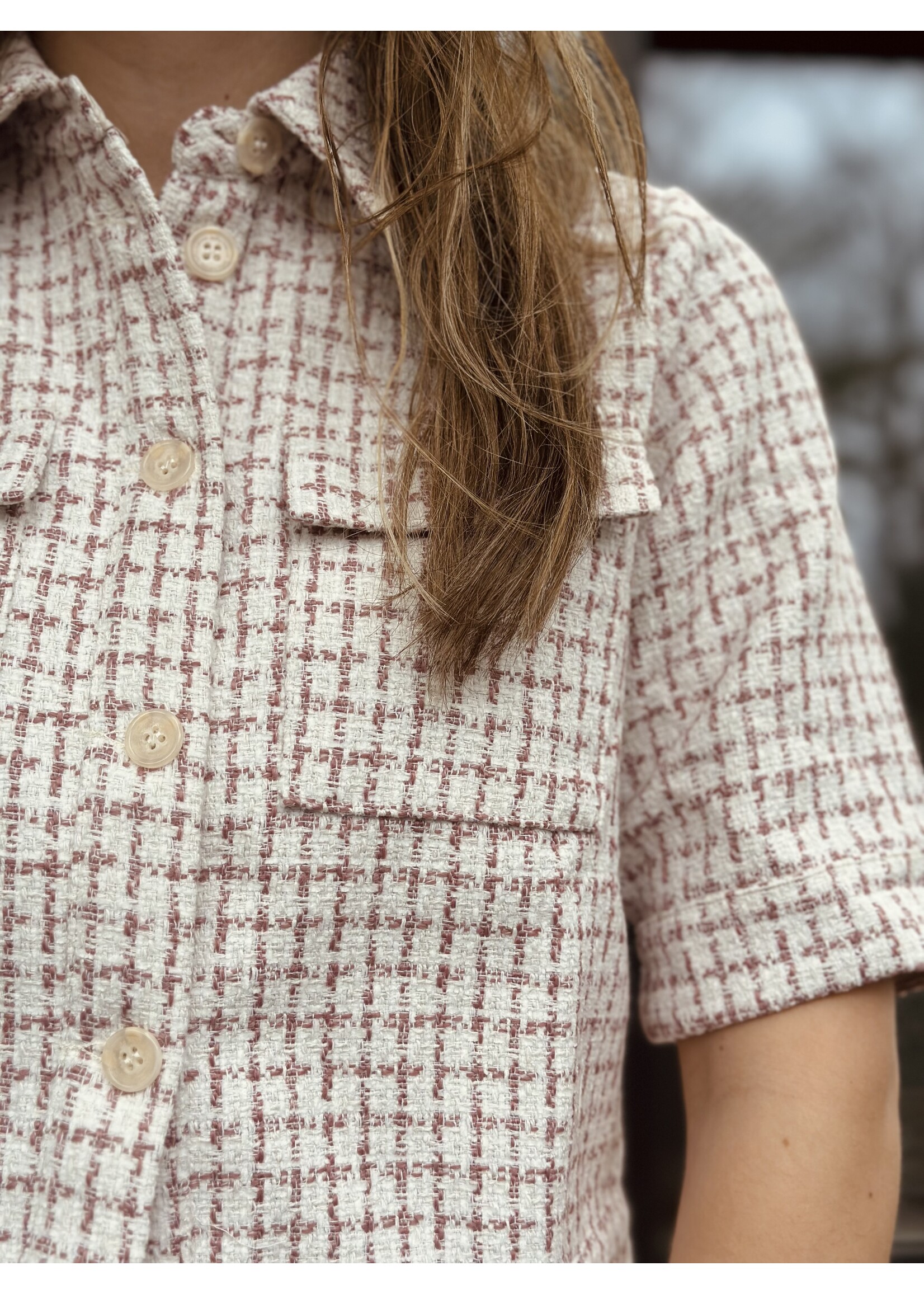 Lofty Manner Lofty Manner Ines jacket pink/offwhite print