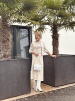 Arjanne long skirt leather look beige