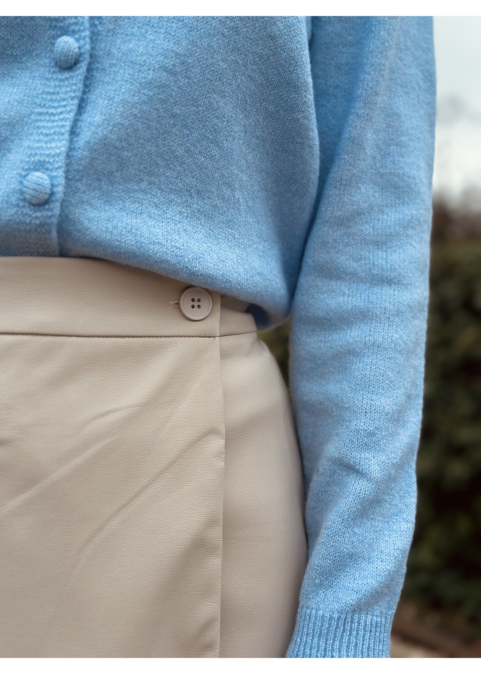 Fleurine leather look skirt beige