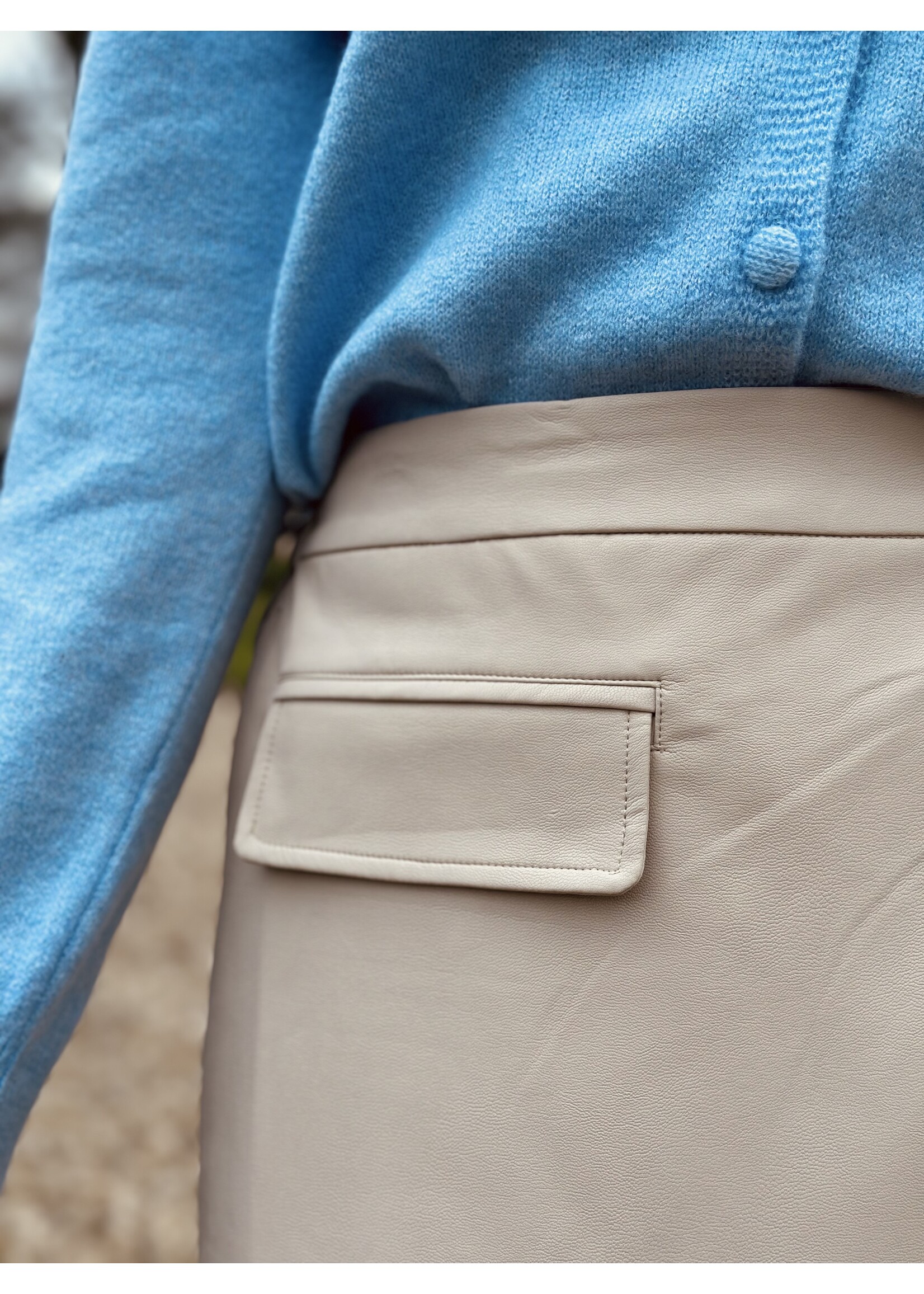 Fleurine leather look skirt beige