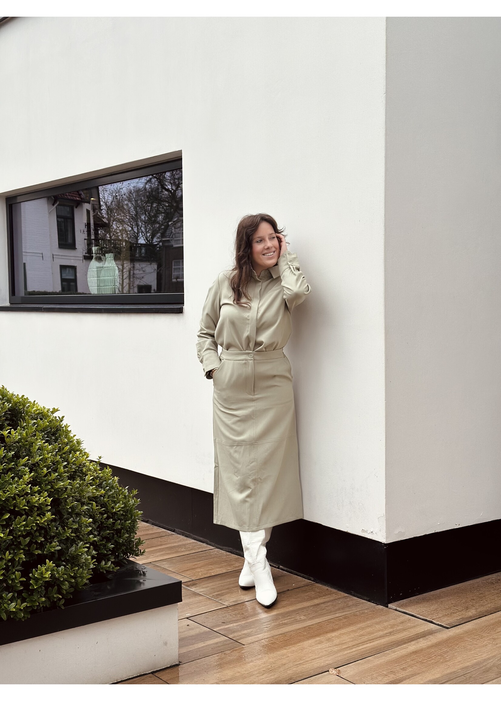 Ingrid long skirt green