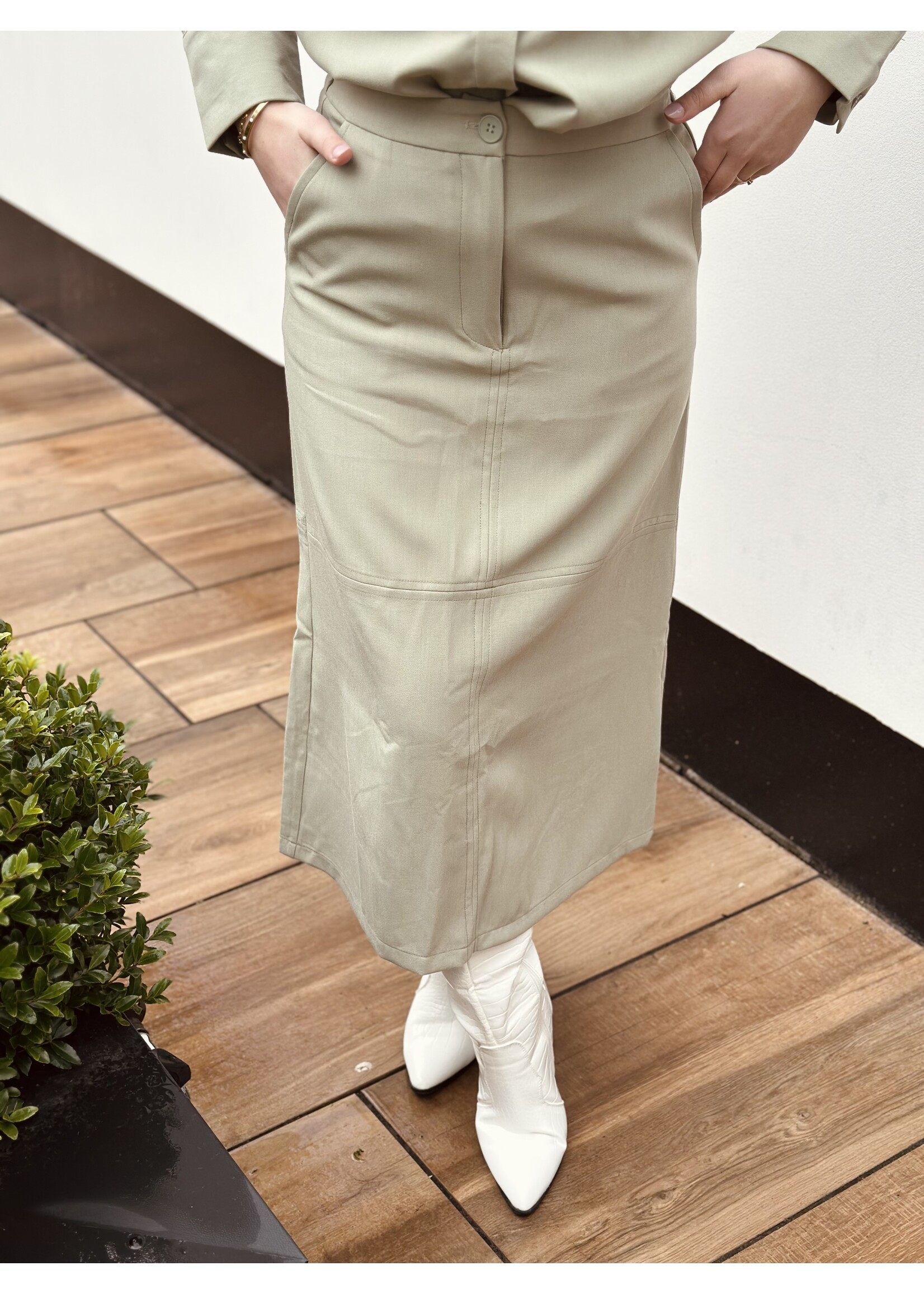 Ingrid long skirt green