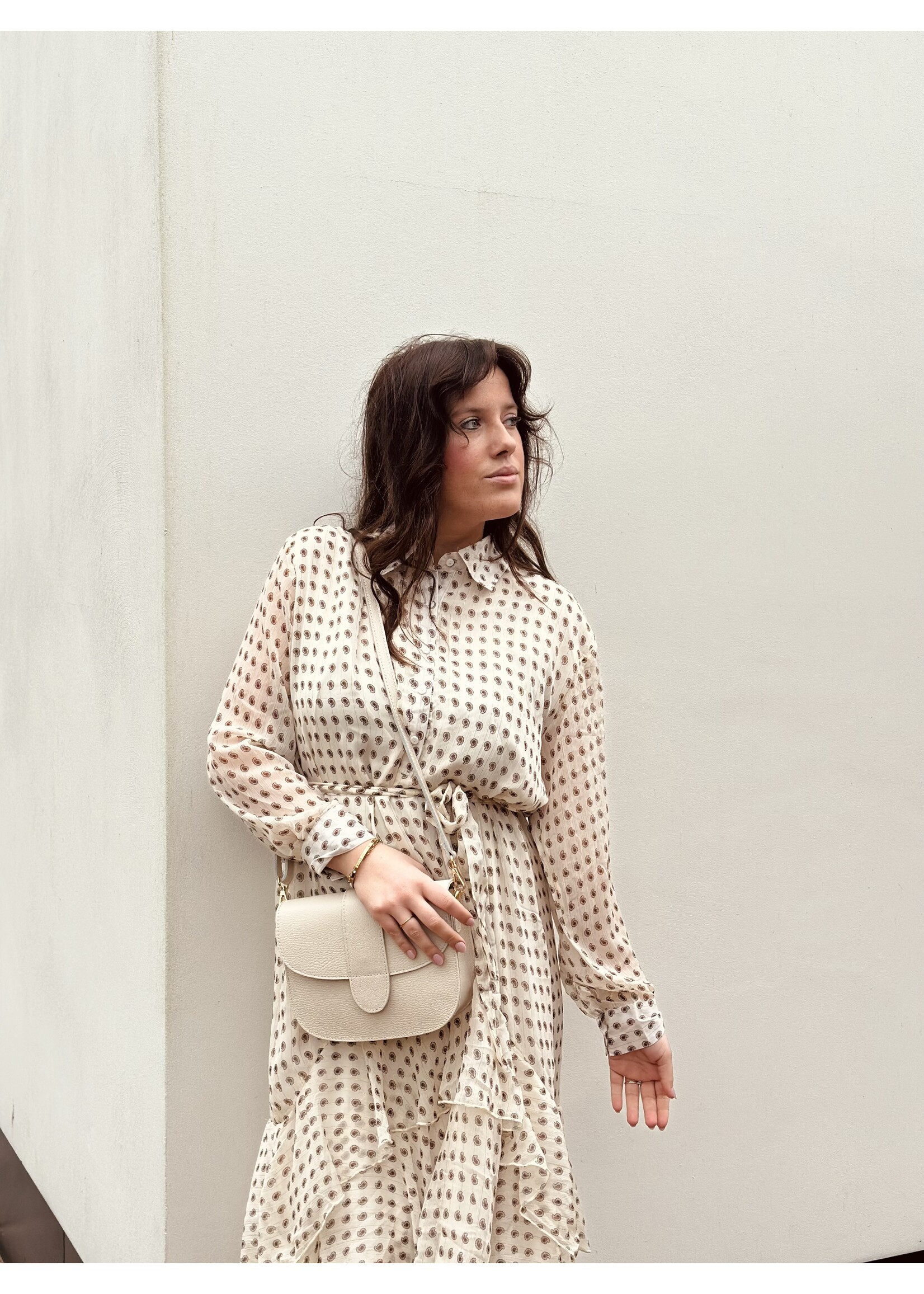 Daimy long dress offwhite print