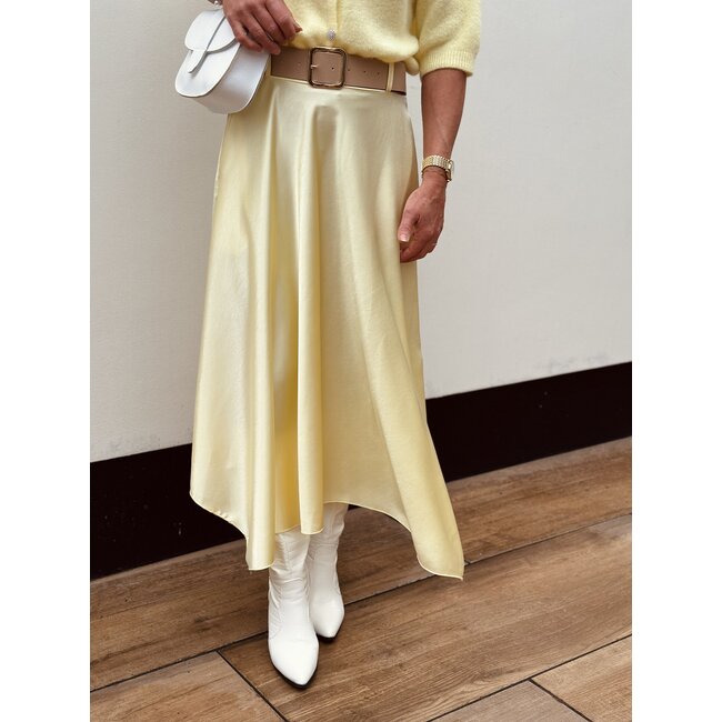 Miranda long satin skirt yellow One Size