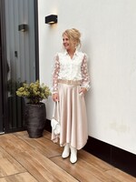 Miranda long satin skirt beige One Size