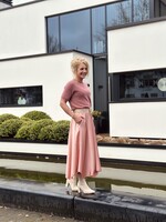 Miranda long satin skirt salmon One Size