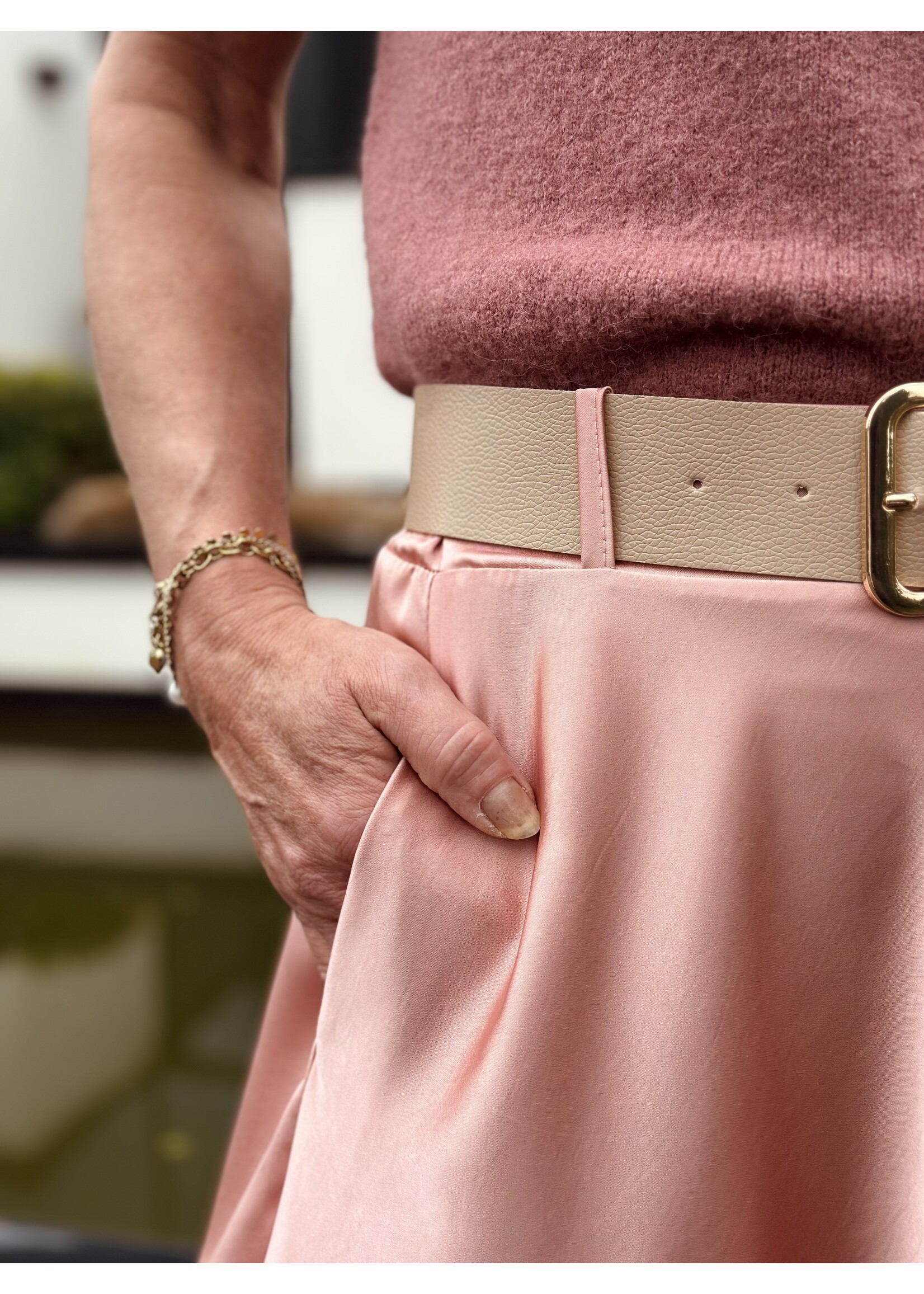 Miranda long satin skirt salmon One Size