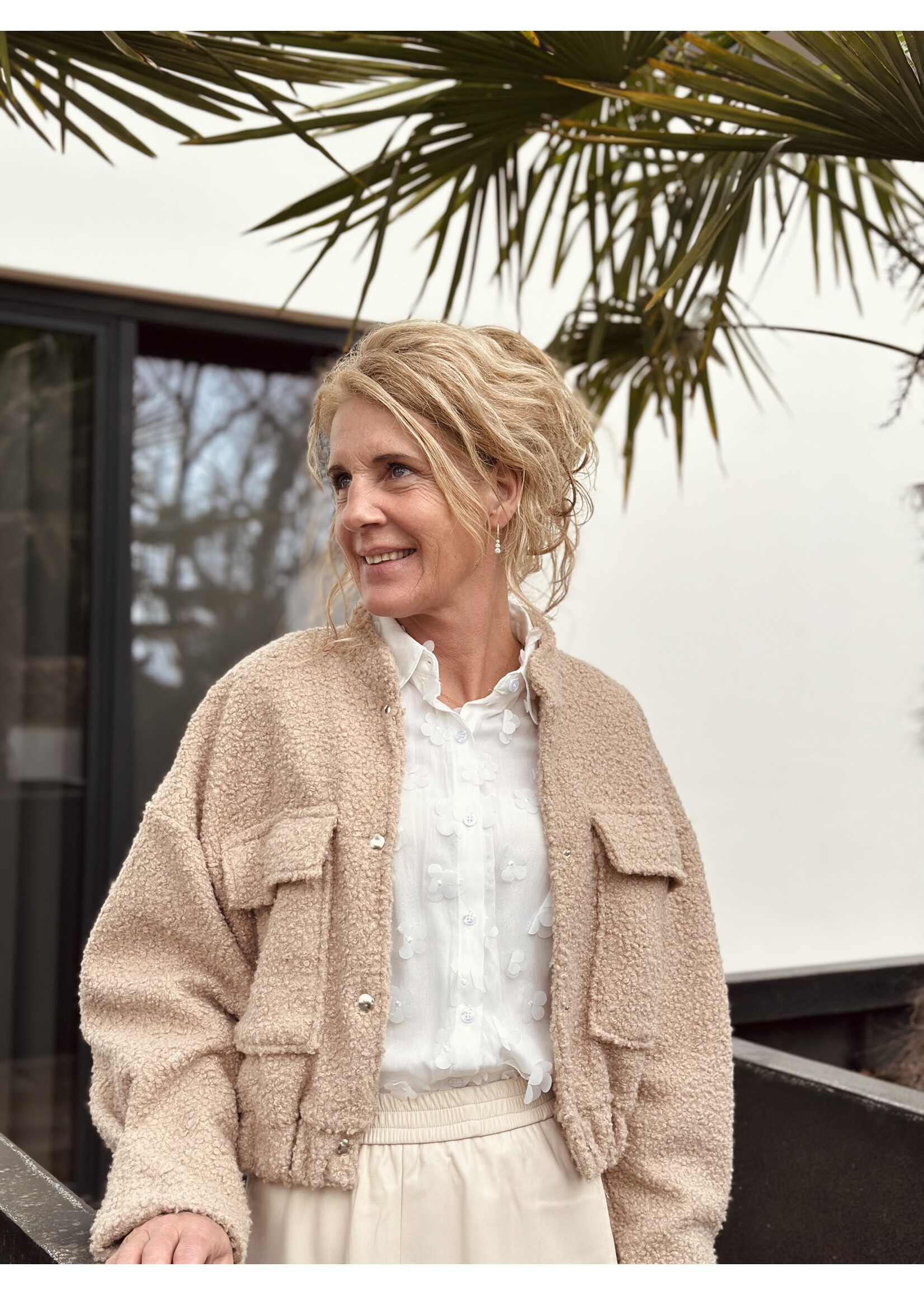 Benthe teddy jacket camel One Size