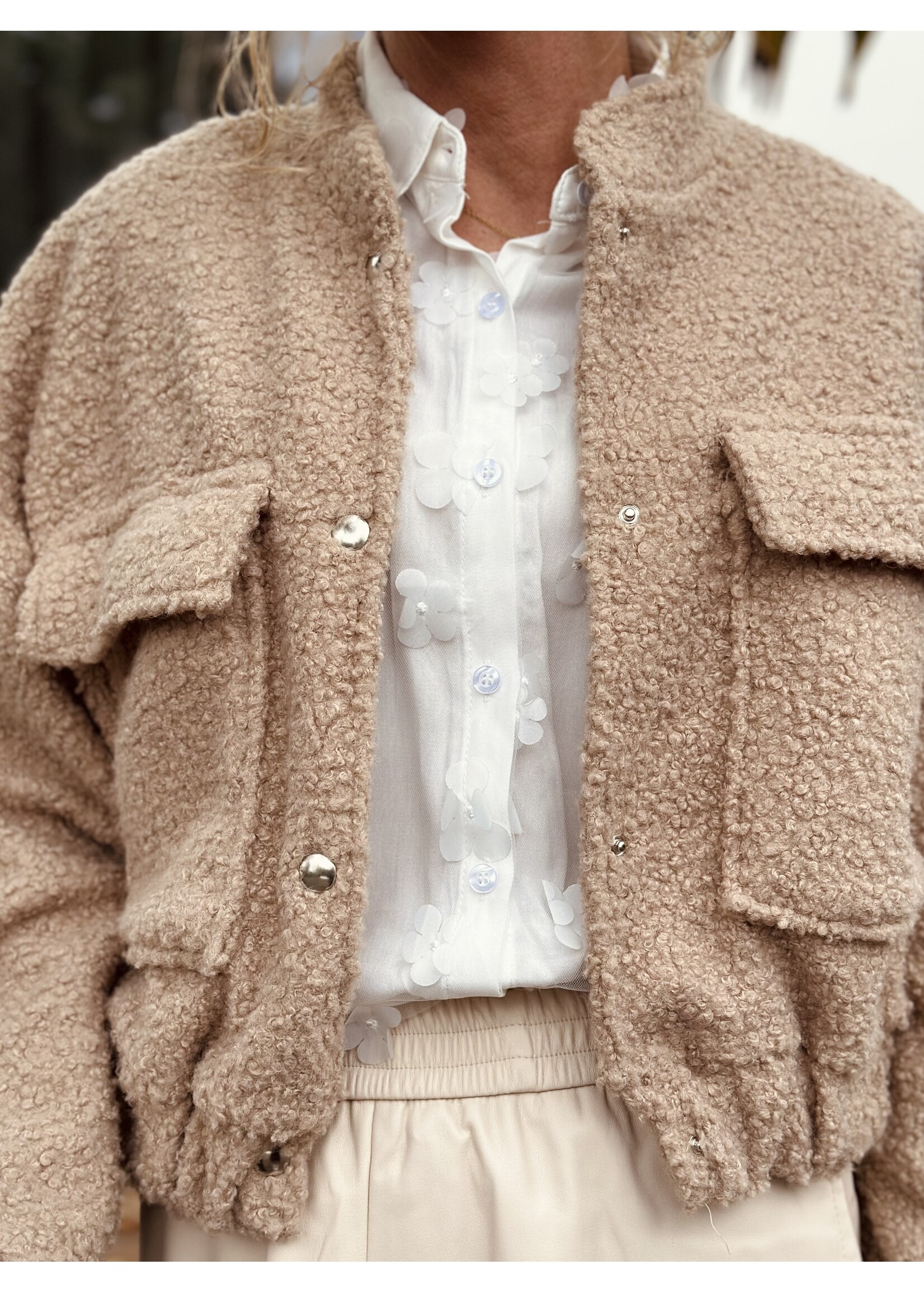 Benthe teddy jacket camel One Size