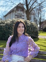 Evina blouse purple flower print