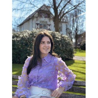 Evina blouse purple flower print