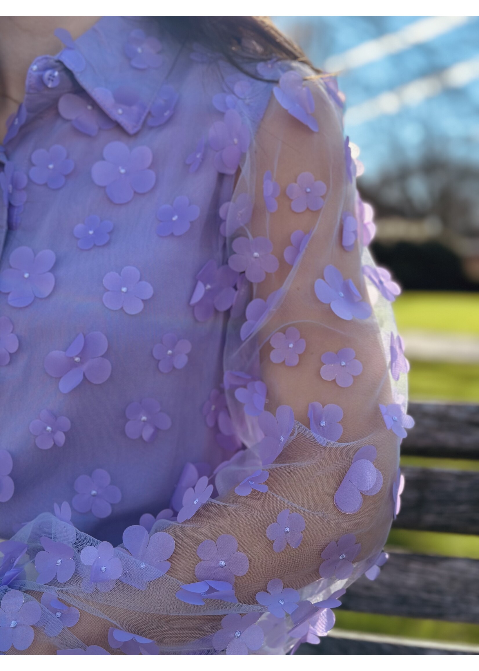 Evina blouse purple flower print