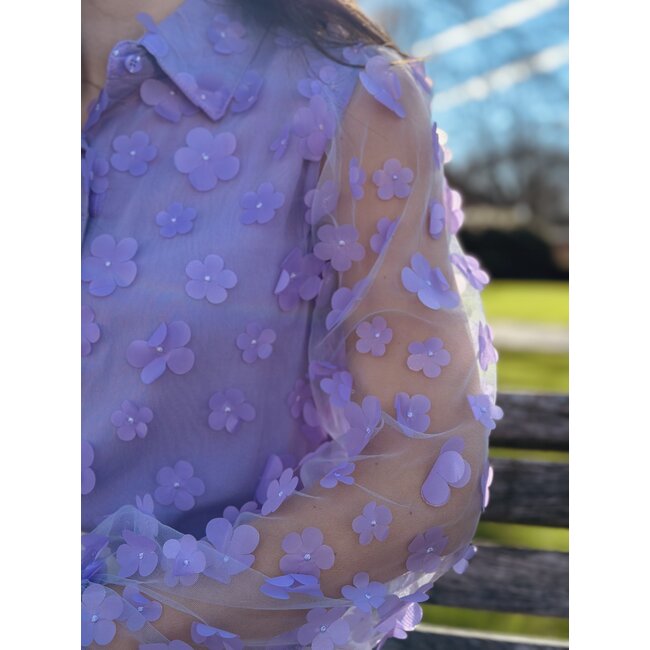 Evina blouse purple flower print