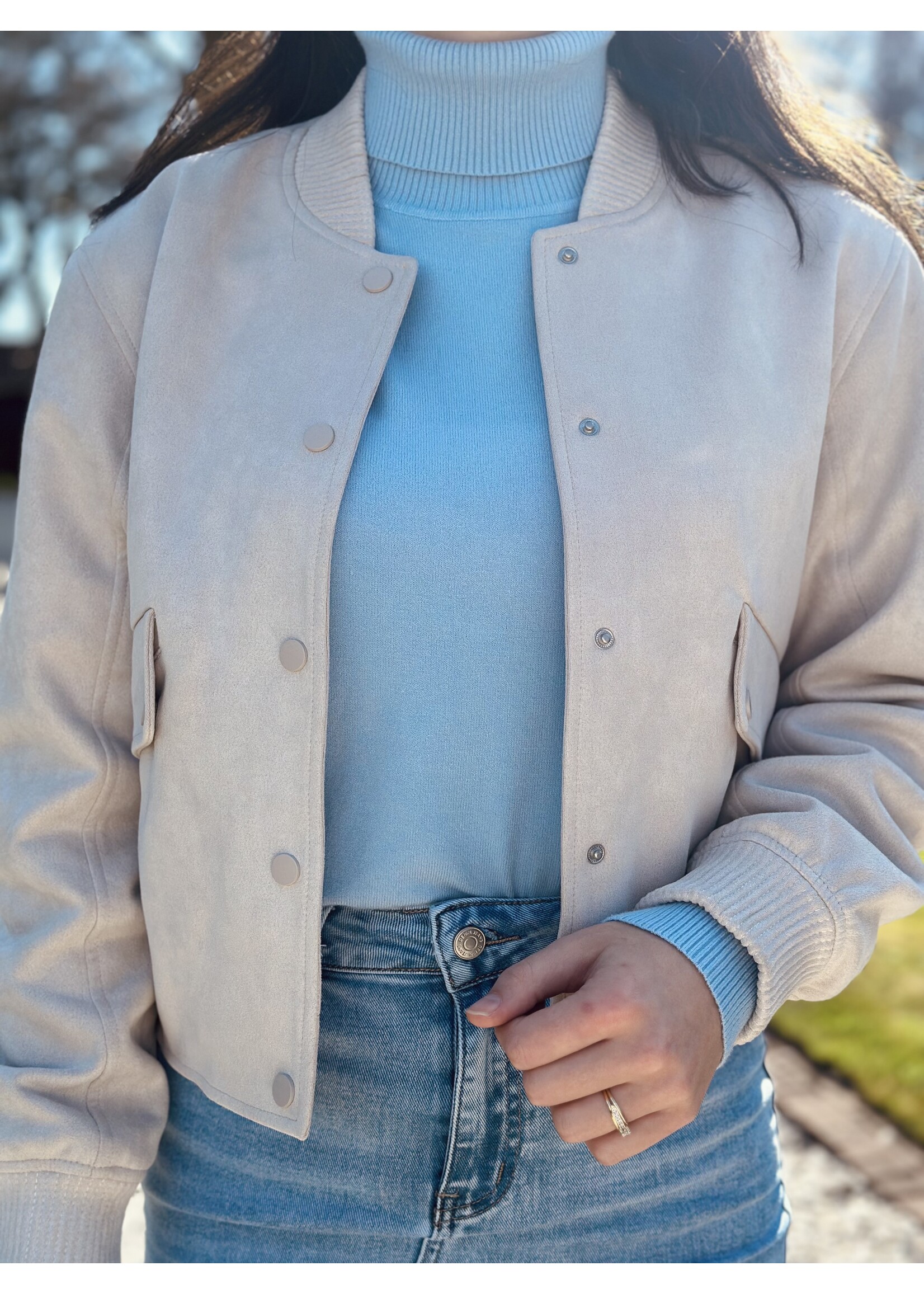 Sisters Point Sisters Point Dyanne bomber jacket suède beige