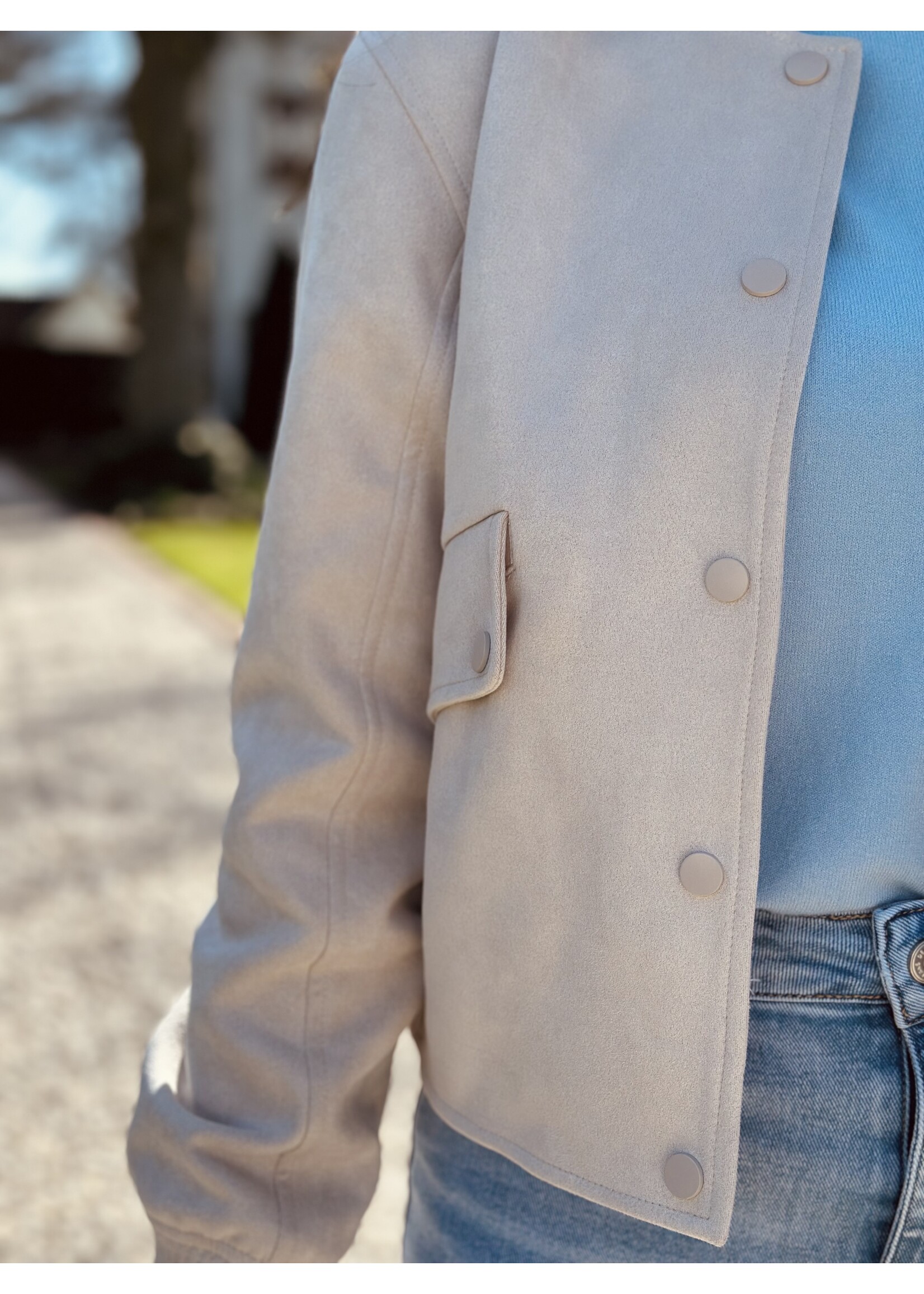 Sisters Point Sisters Point Dyanne bomber jacket suède beige