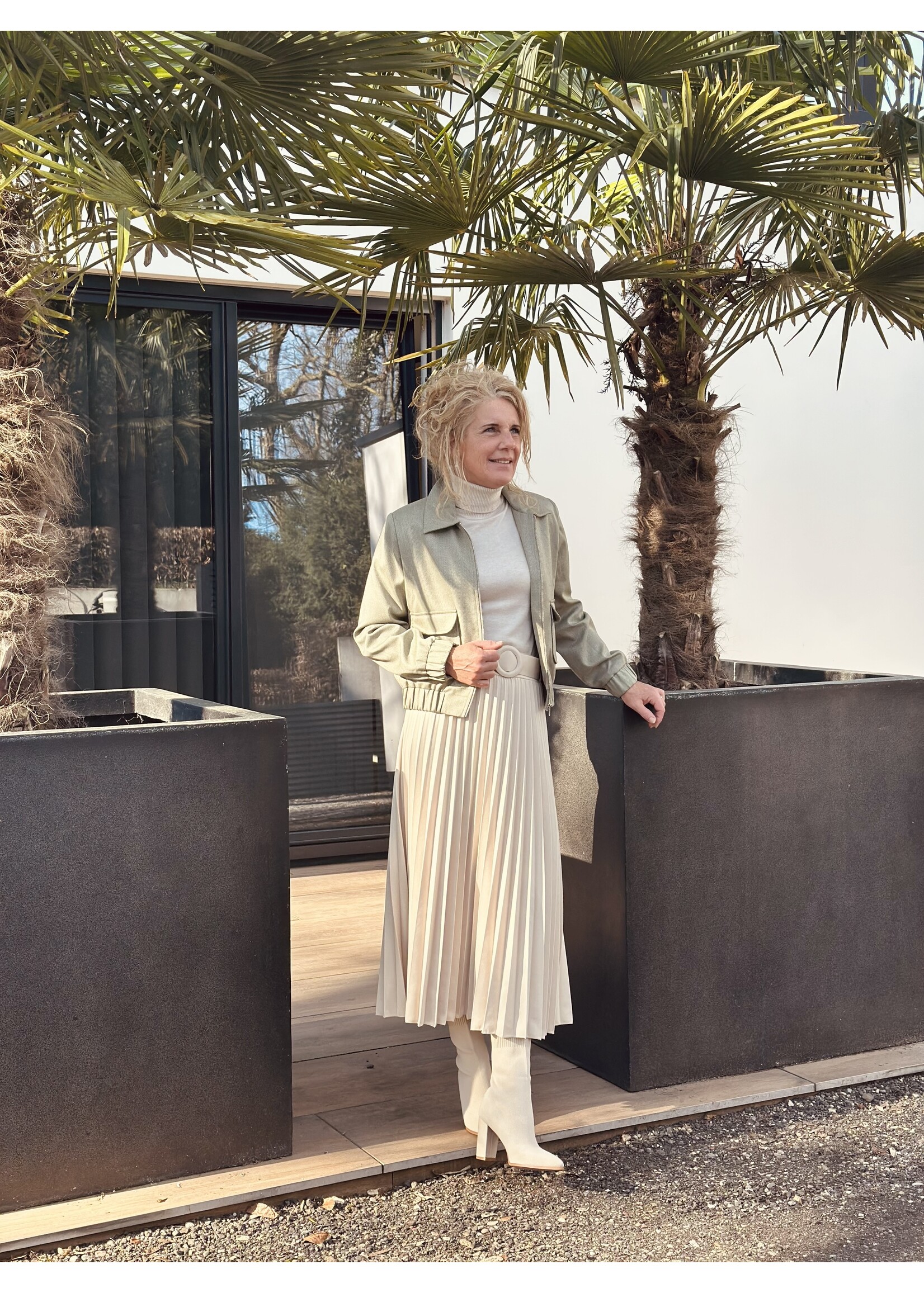 Gerlin long plissé skirt beige One Size