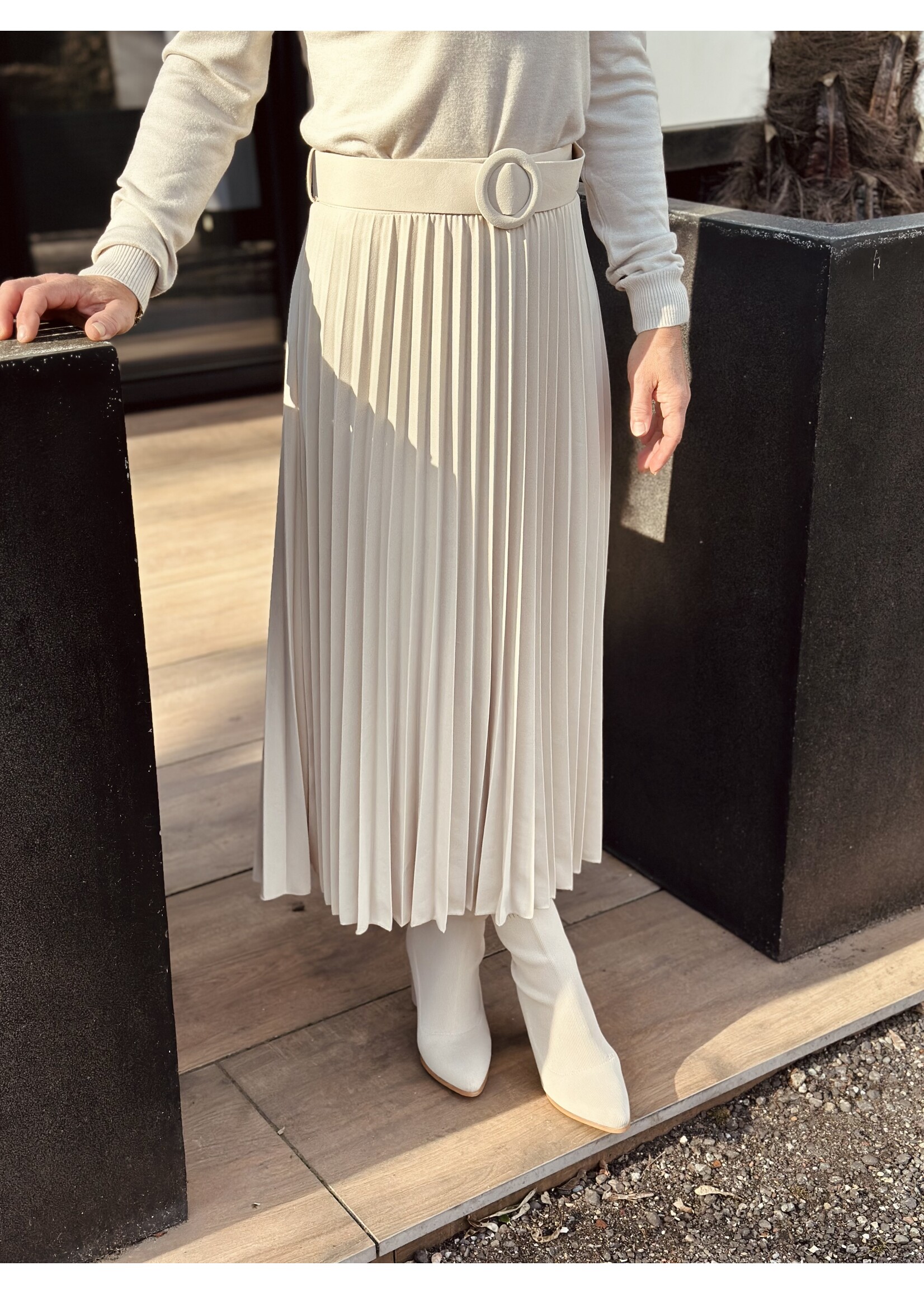 Gerlin long plissé skirt beige One Size